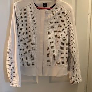 Faux white leather jacket